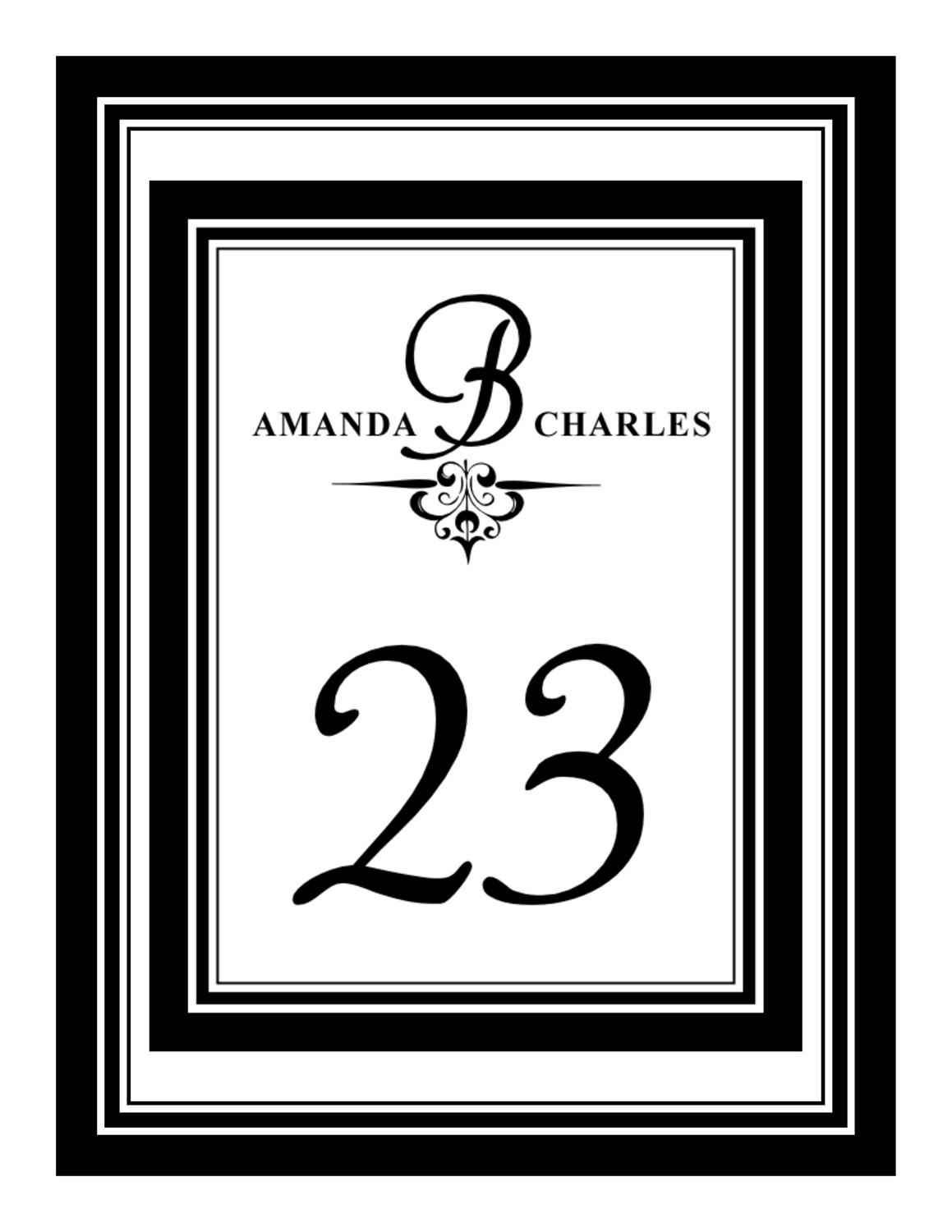 Adore Monogram 05 Contemporary and Classic Table Numbers