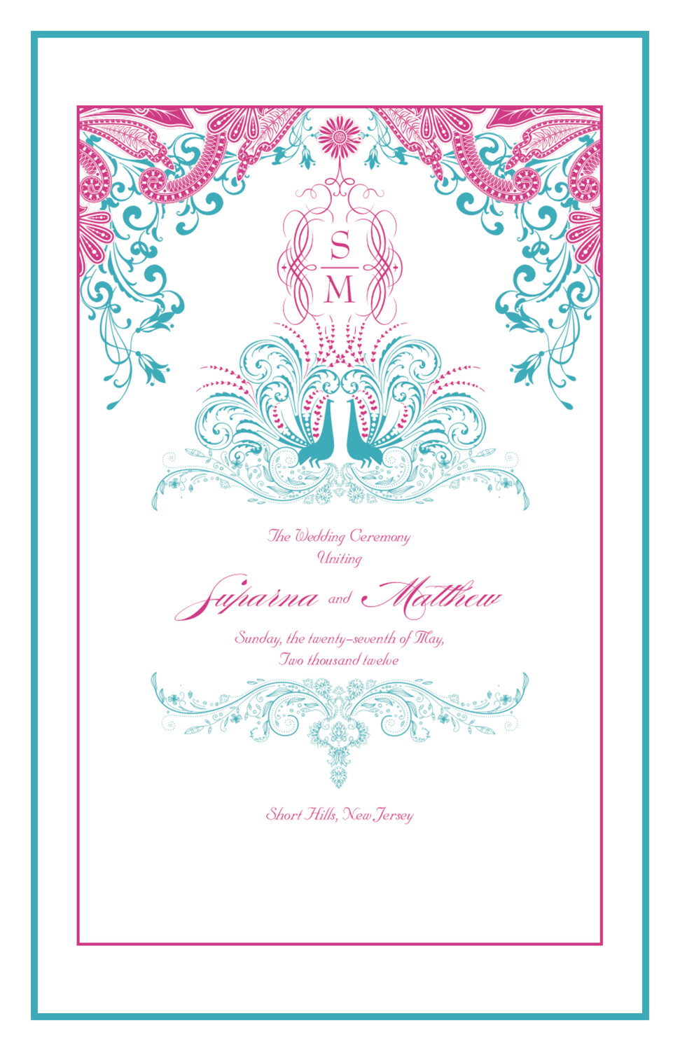 Paisley and Peacocks Indian/Hindu Wedding Programs