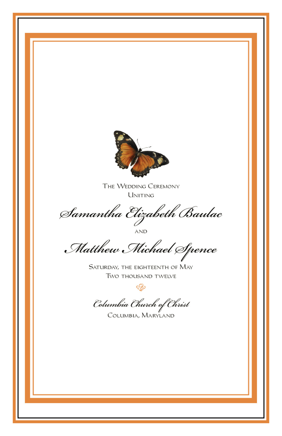 Butterfly Wishes Birds and Butterflies Wedding Programs