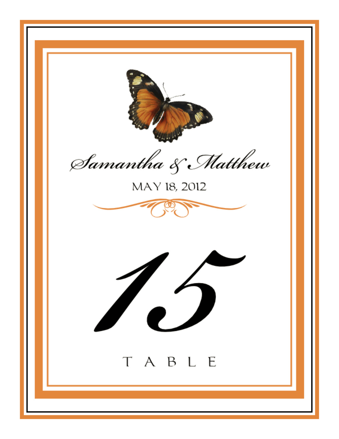 Butterfly Wishes Birds and Butterflies Table Numbers