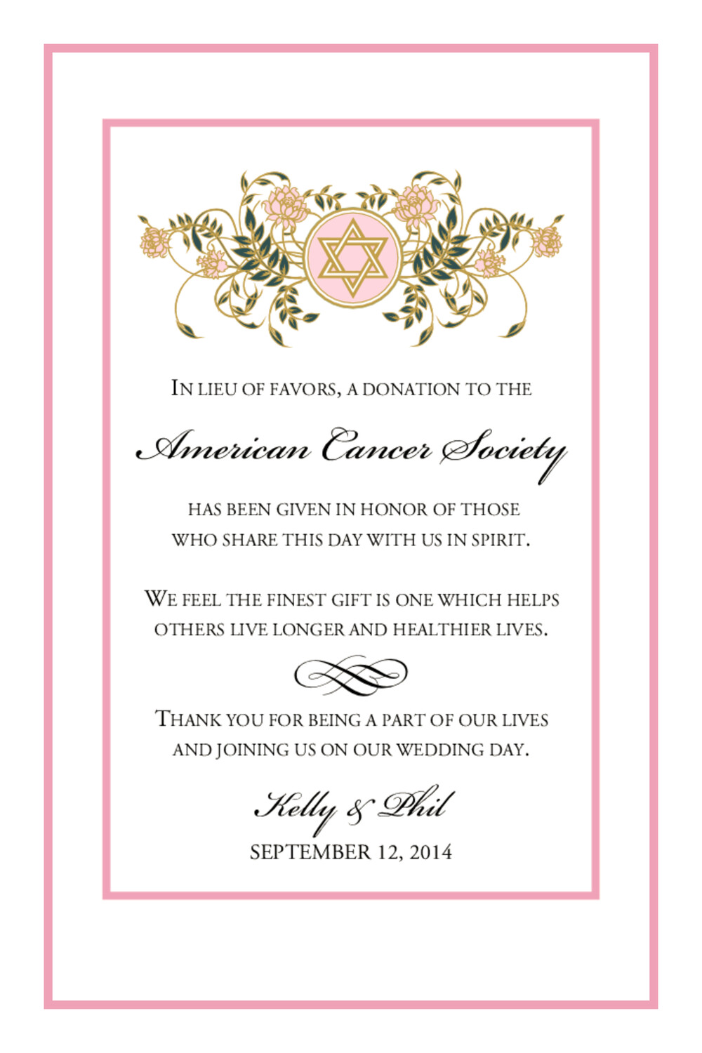 Colorful Shield of David Culturally Inspired Donation Cards