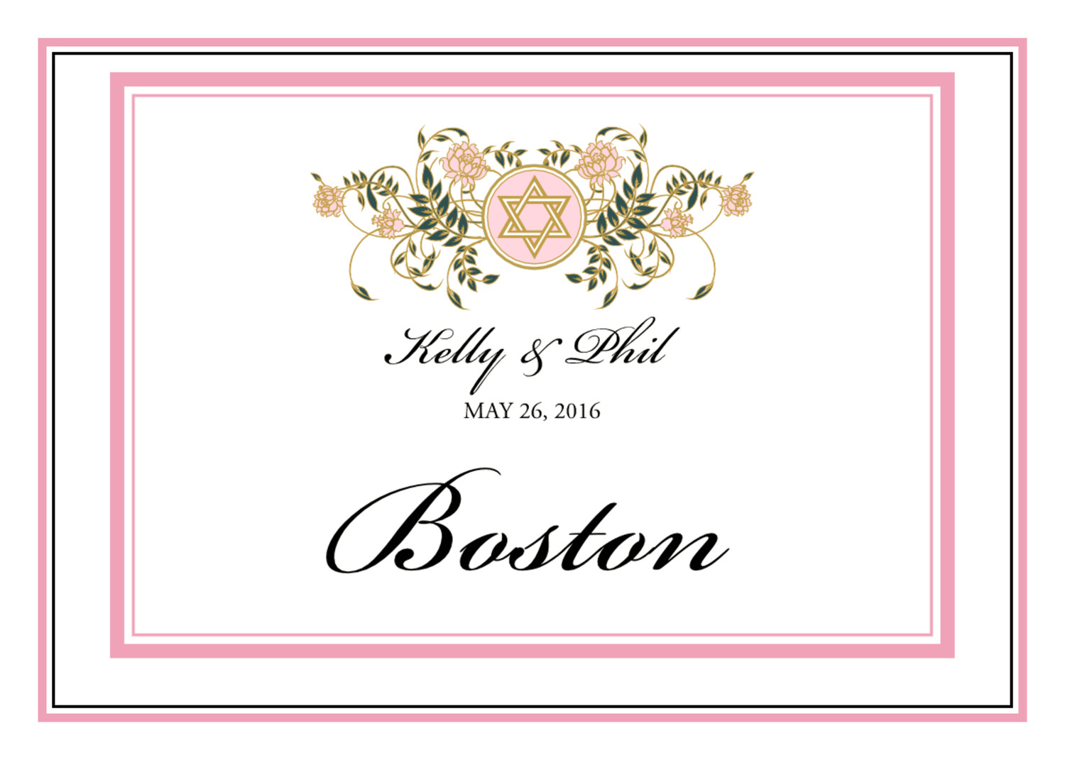 Colorful Shield of David Culturally Inspired Table Names