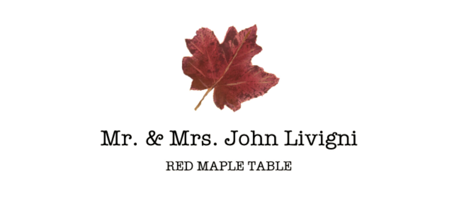 Red Maple Colorful Leaf Autumn/Fall Leaves Place Cards