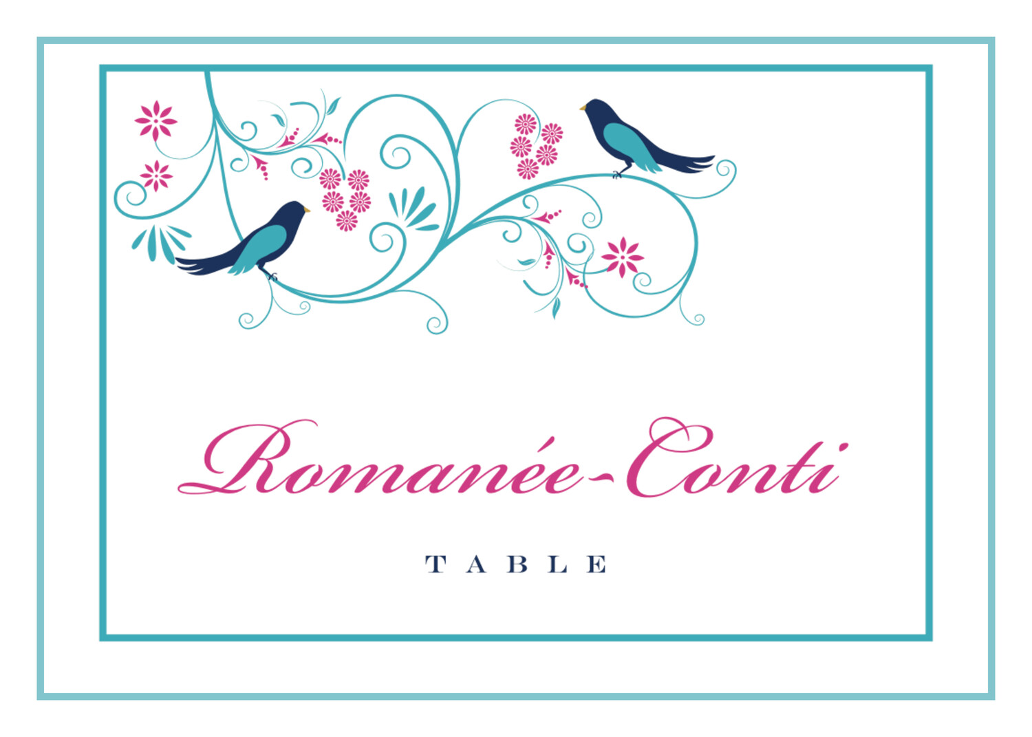 Leah and Luna Birds and Butterflies Table Names