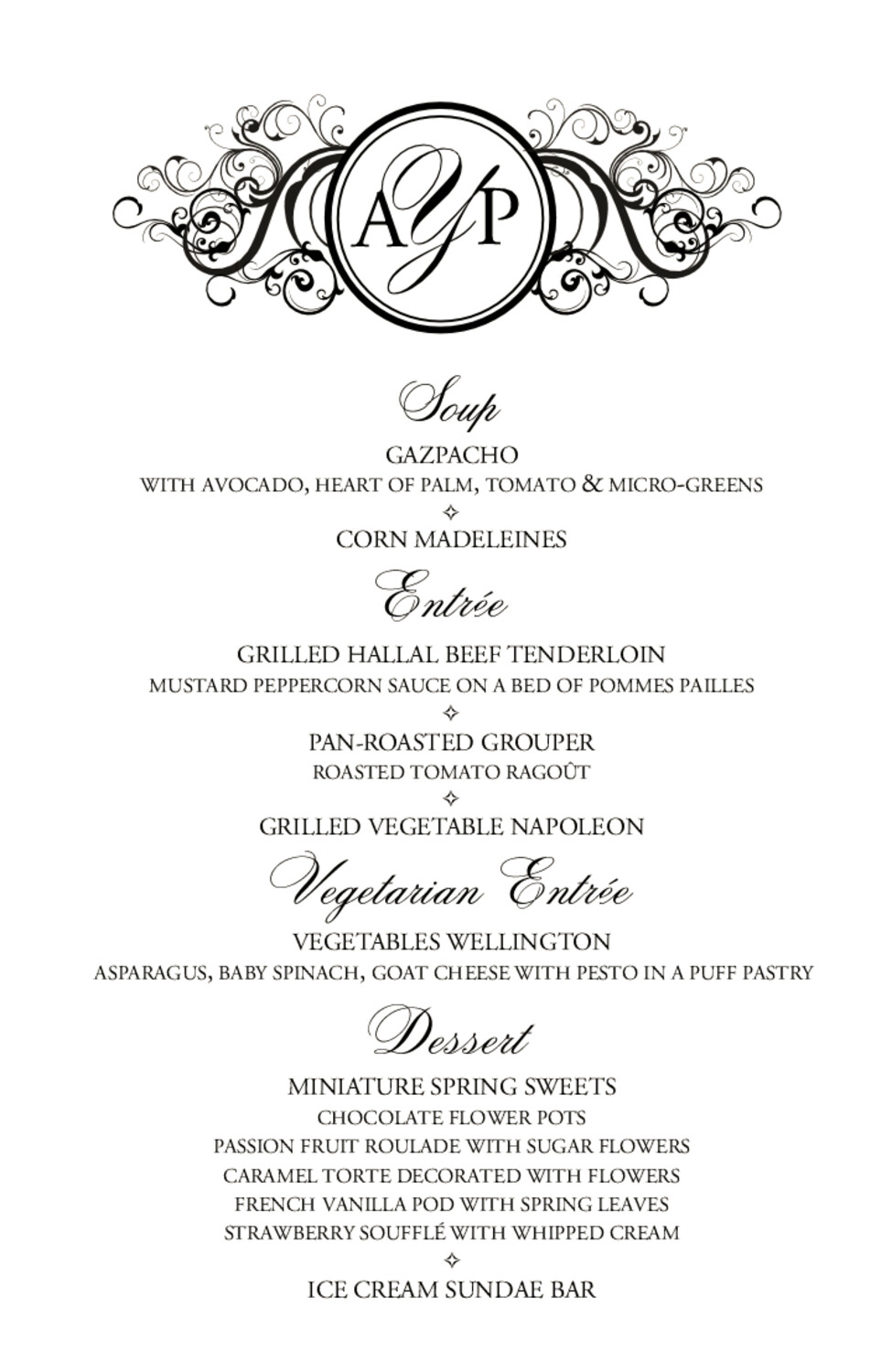 Curly Sue Contemporary and Classic Menus
