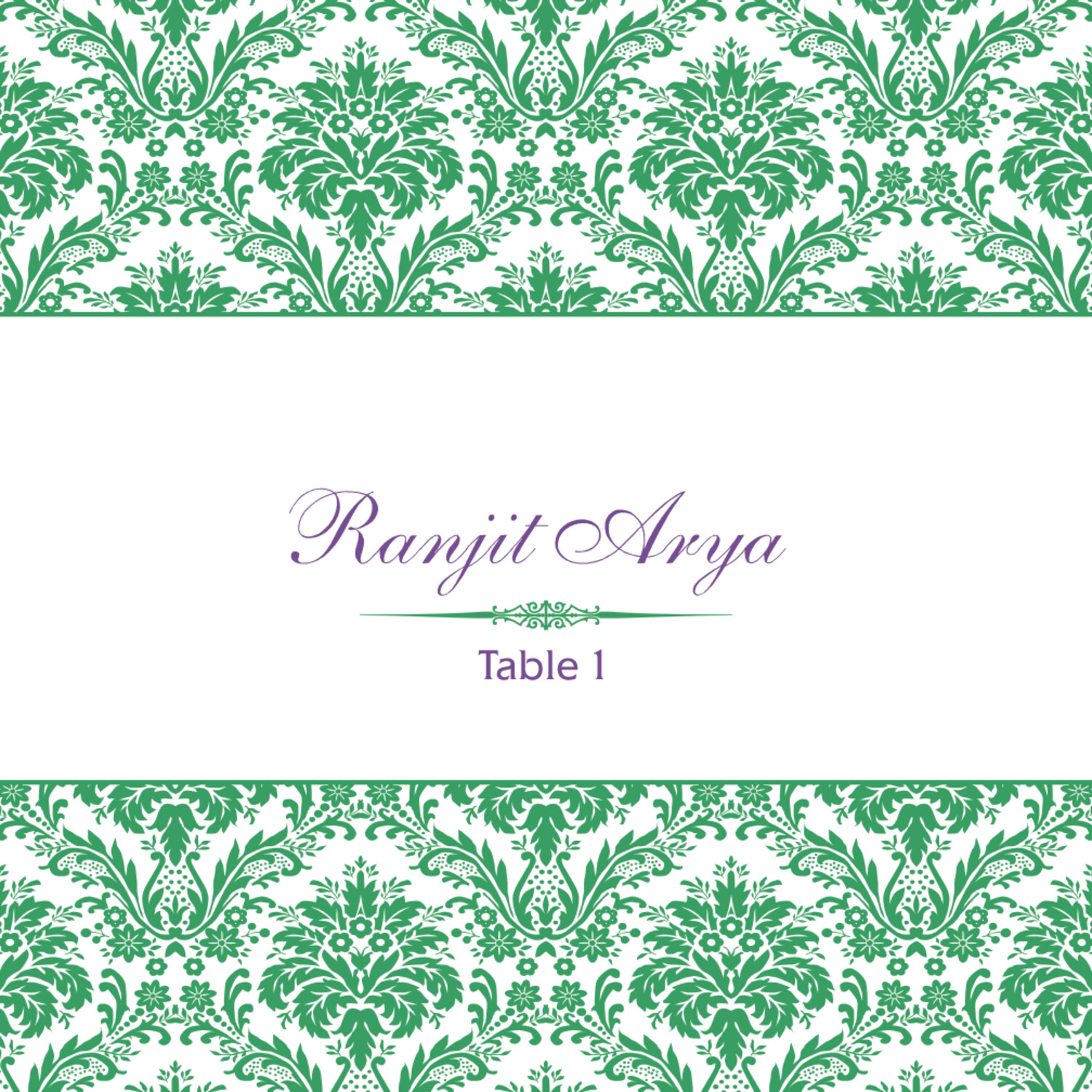 Damask Twist Contemporary and Classic Place Cards