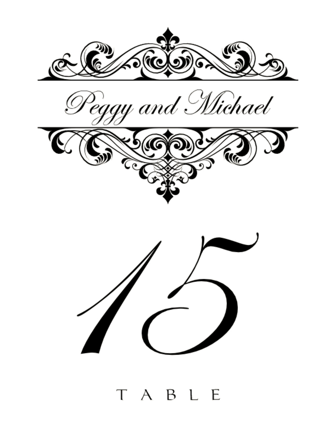 Fancy Brandy Contemporary and Classic Table Numbers