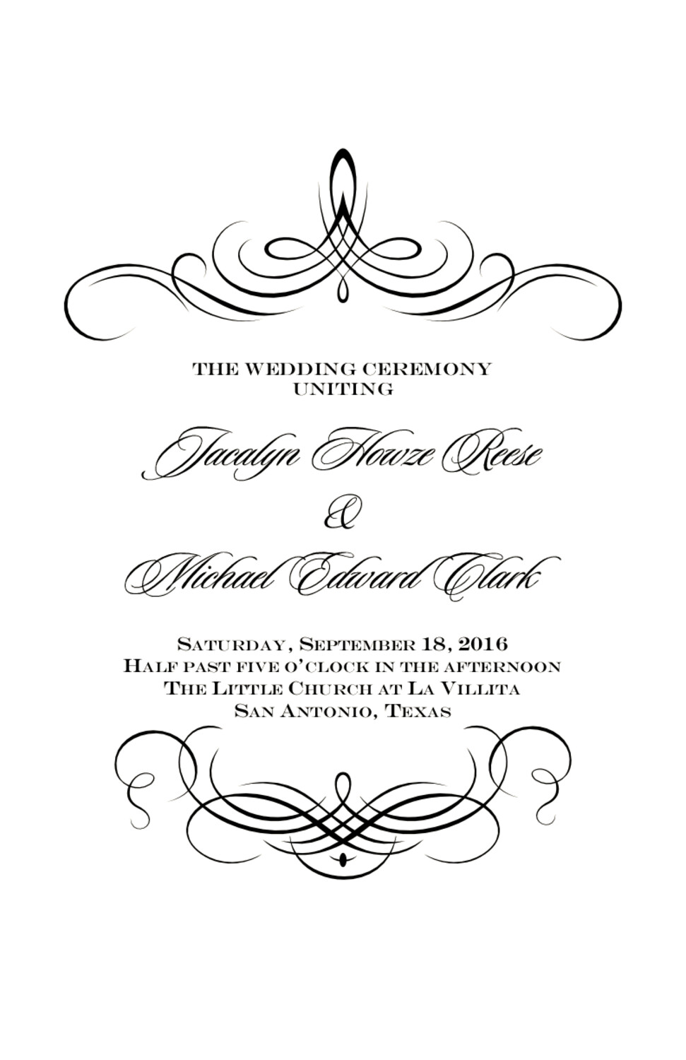 Flourish Monogram 04 Contemporary and Classic Wedding Programs