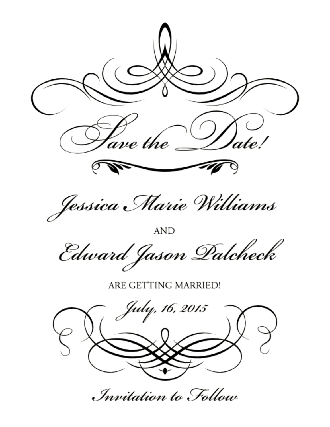 Flourish Monogram 04 Contemporary and Classic Save the Dates