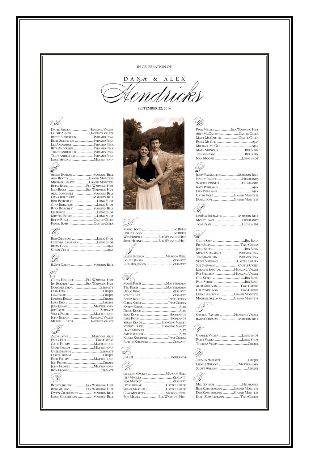 Forever Summer Photography Wedding Seating Charts