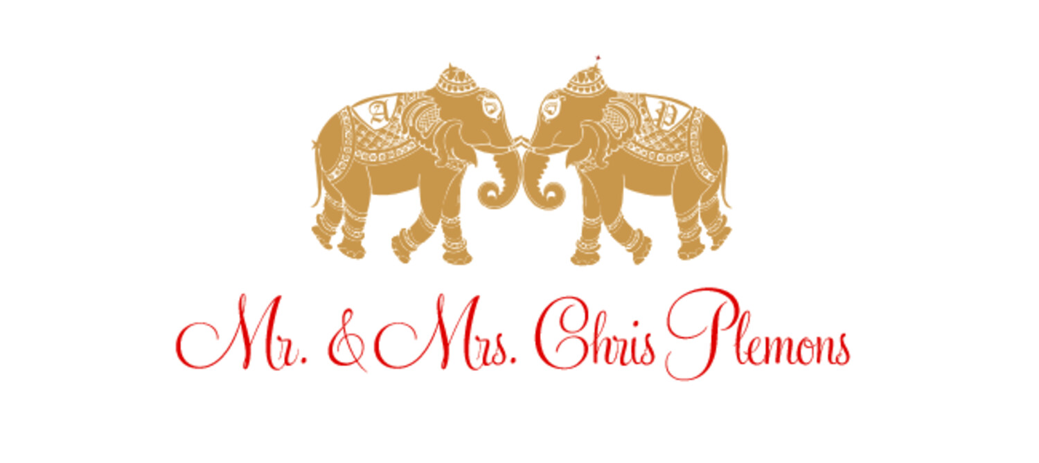 Indian Elephants Indian/Hindu Inspired Wedding Place Cards
