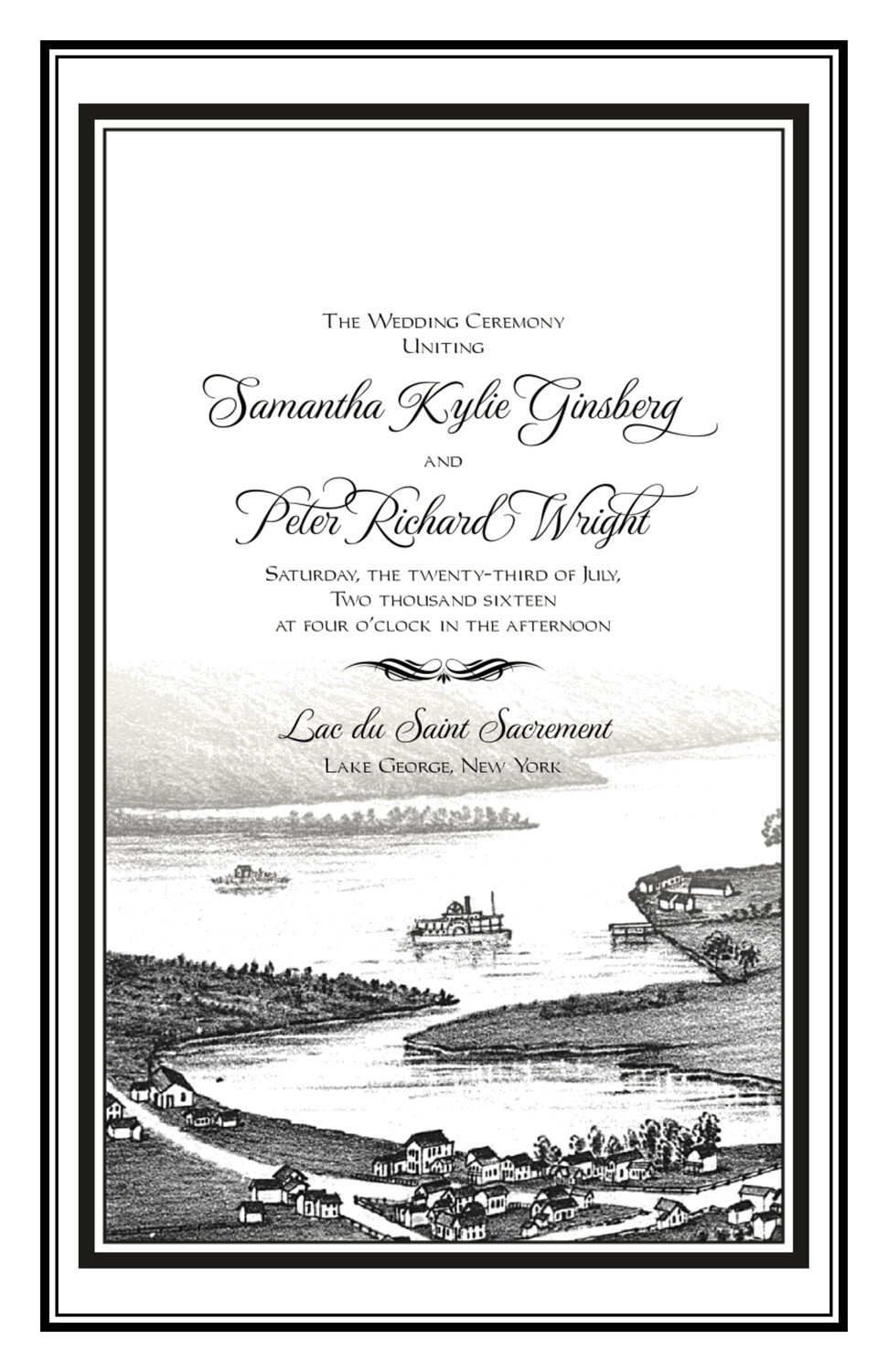 Lake Front Contemporary and Classic Wedding Programs