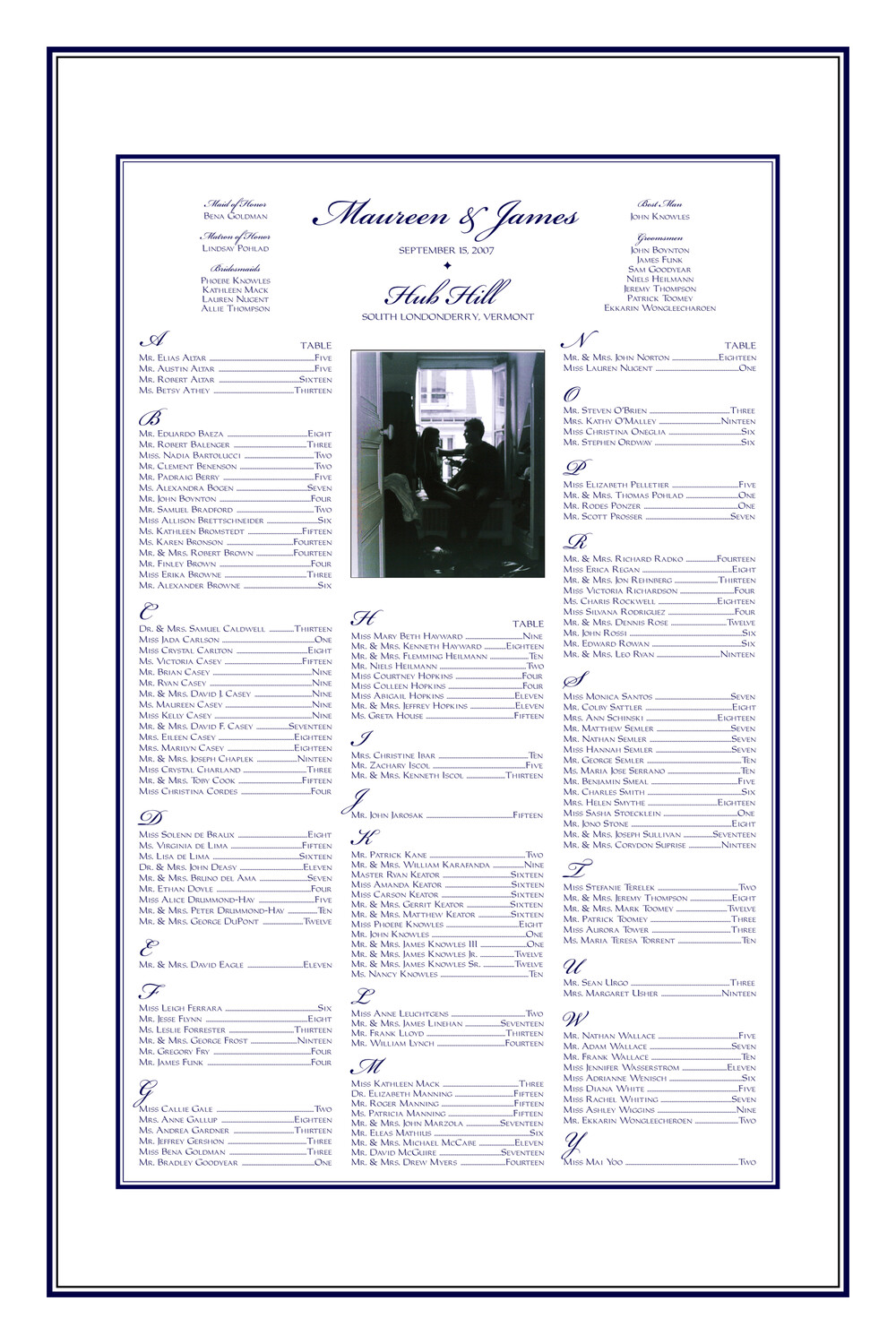 Lazy Sundays Photography Wedding Seating Charts