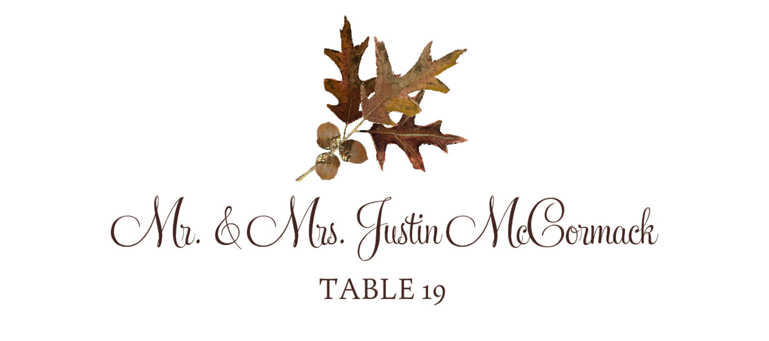 Autumn Leaf Banner Autumn/Fall Leaves Place Cards
