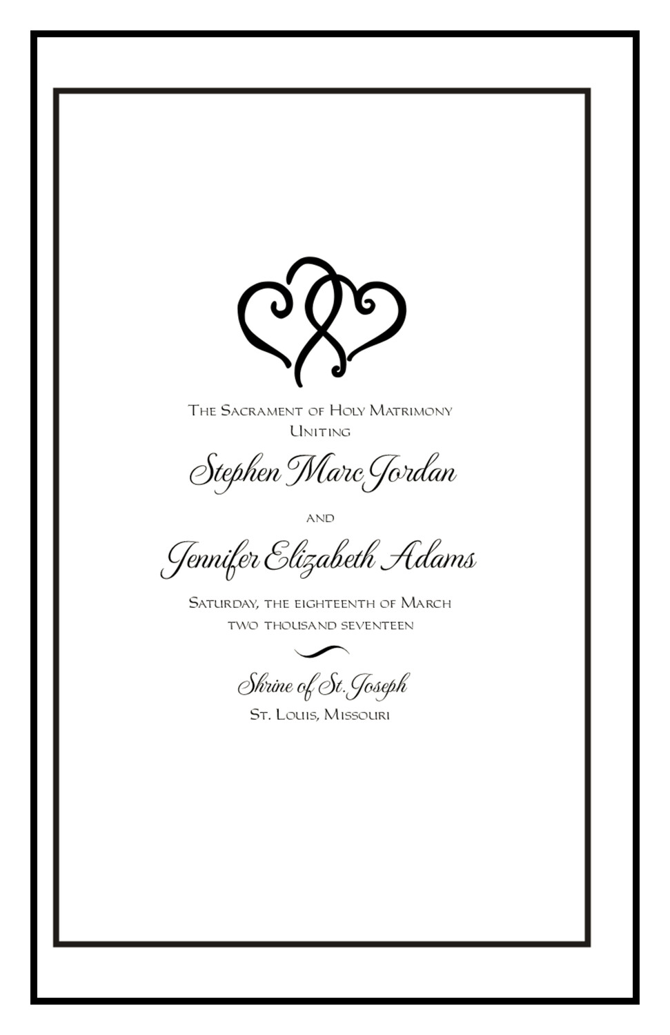 Linked Hearts Contemporary and Classic Wedding Programs