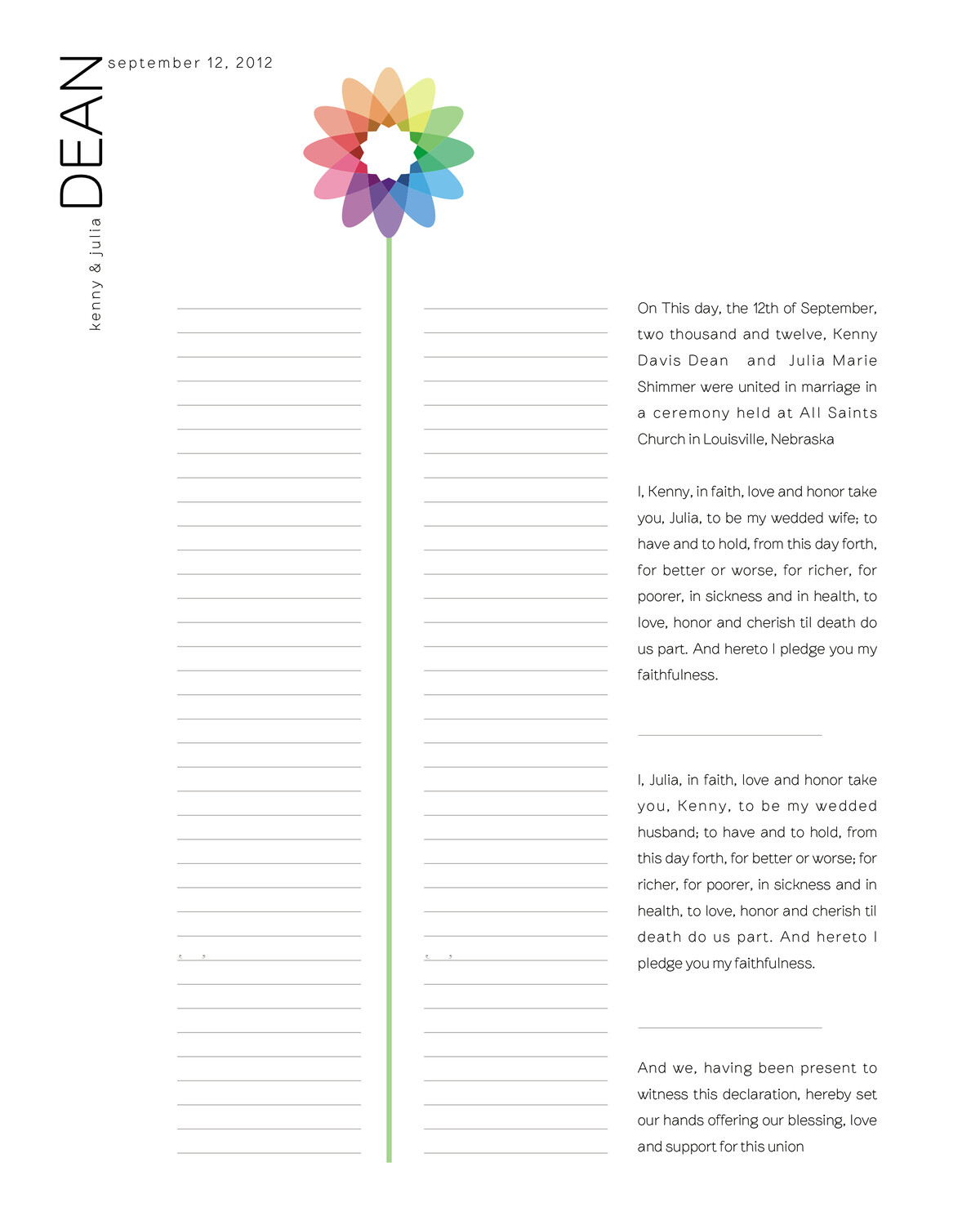 Bubble Bloom Contemporary and Classic Wedding Certificates
