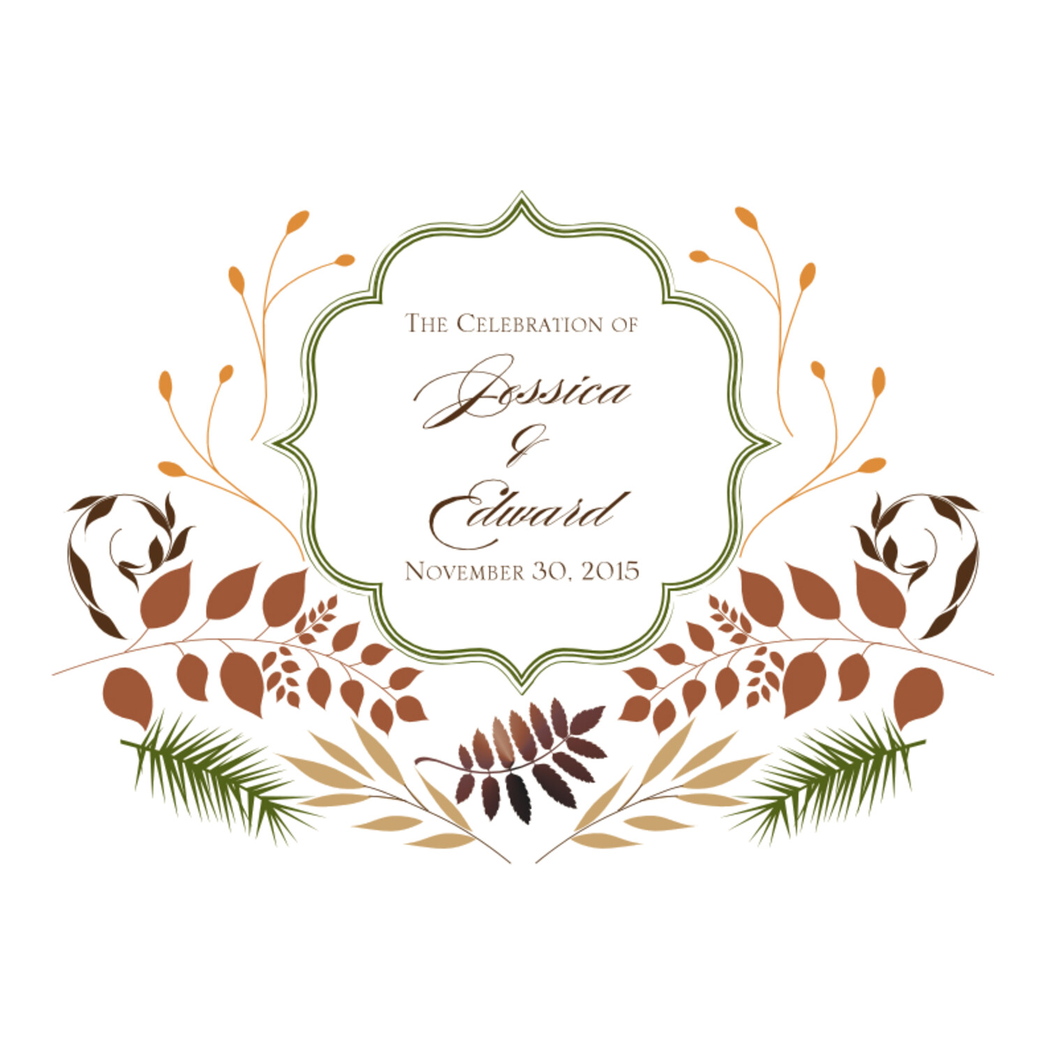 Peaceful Autumn 04 Autumn/Fall Leaves Wedding Programs