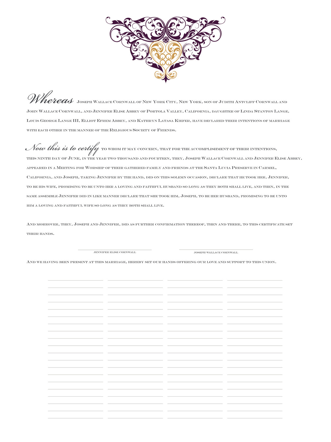 Sankofa Heart Africa-Inspired Wedding Certificates