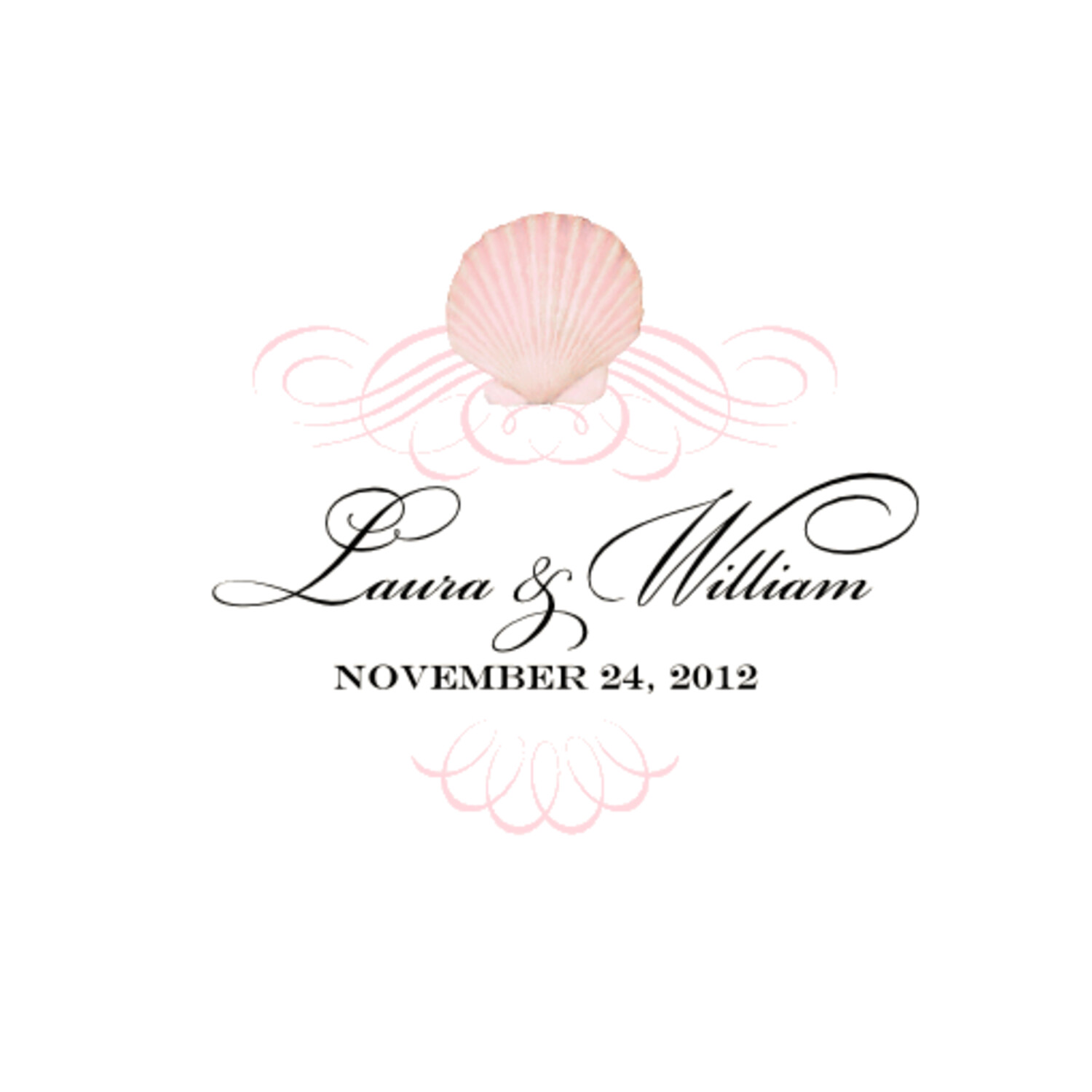 Seashell Scallop Swirl Beach, Seashell, and Fish Favor Tags