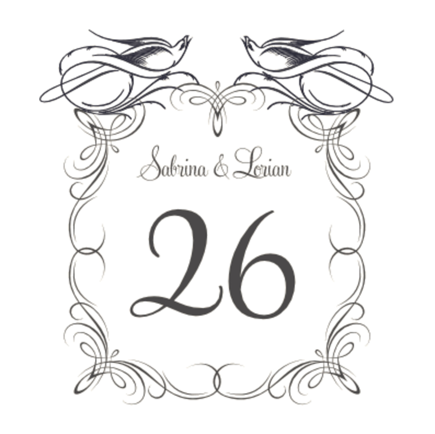 Starling Square Birds and Butterflies Table Numbers