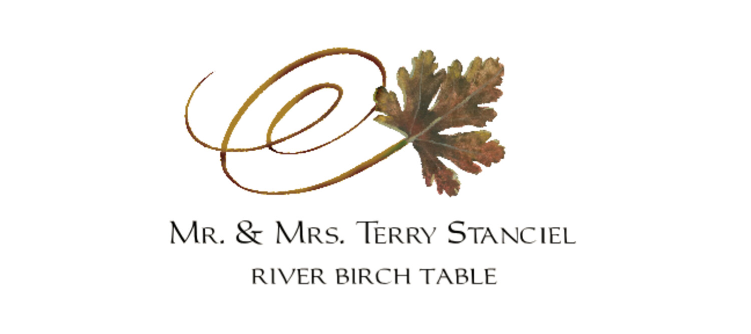 River Birch Swirly Leaf Autumn/Fall Leaves Place Cards