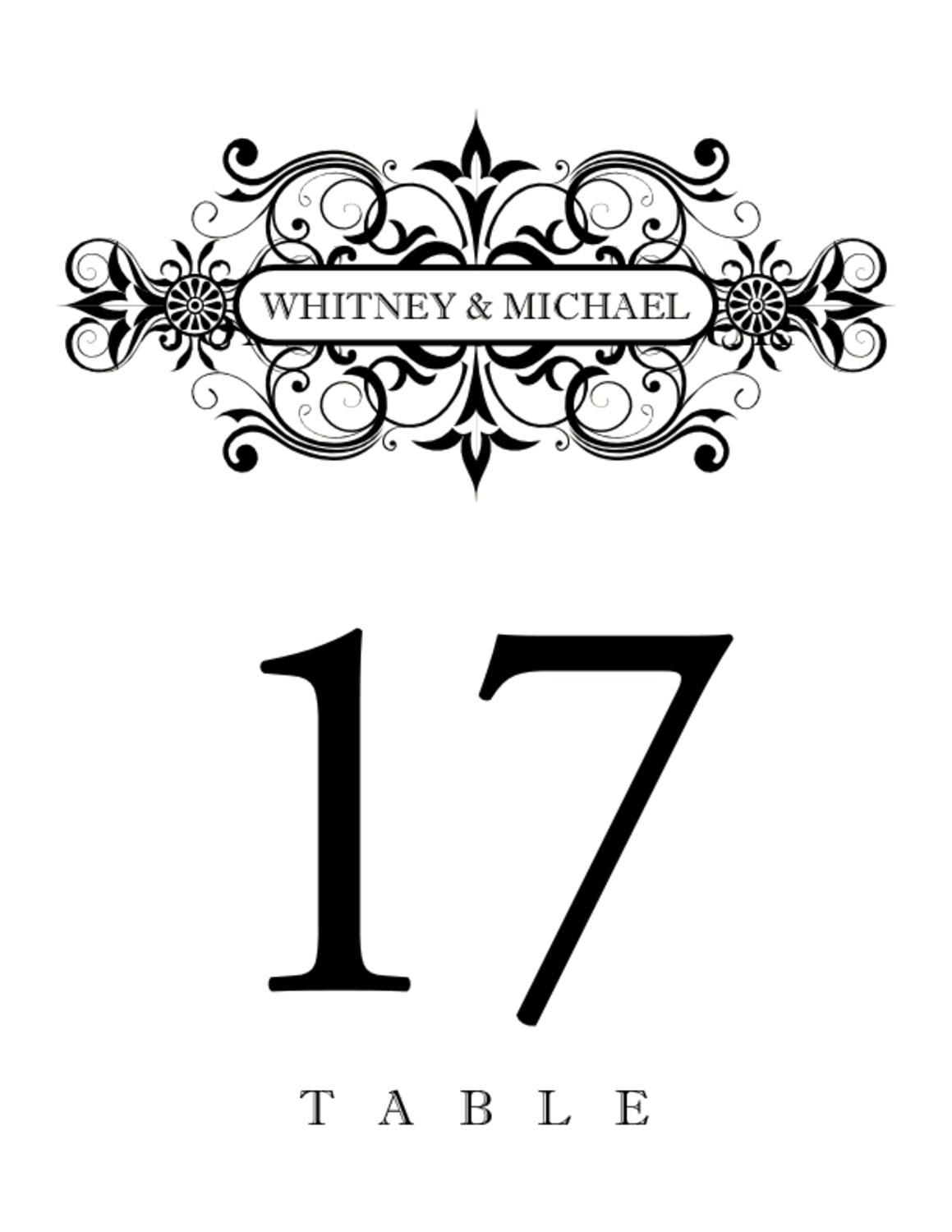 Time Machine Contemporary and Classic Table Numbers