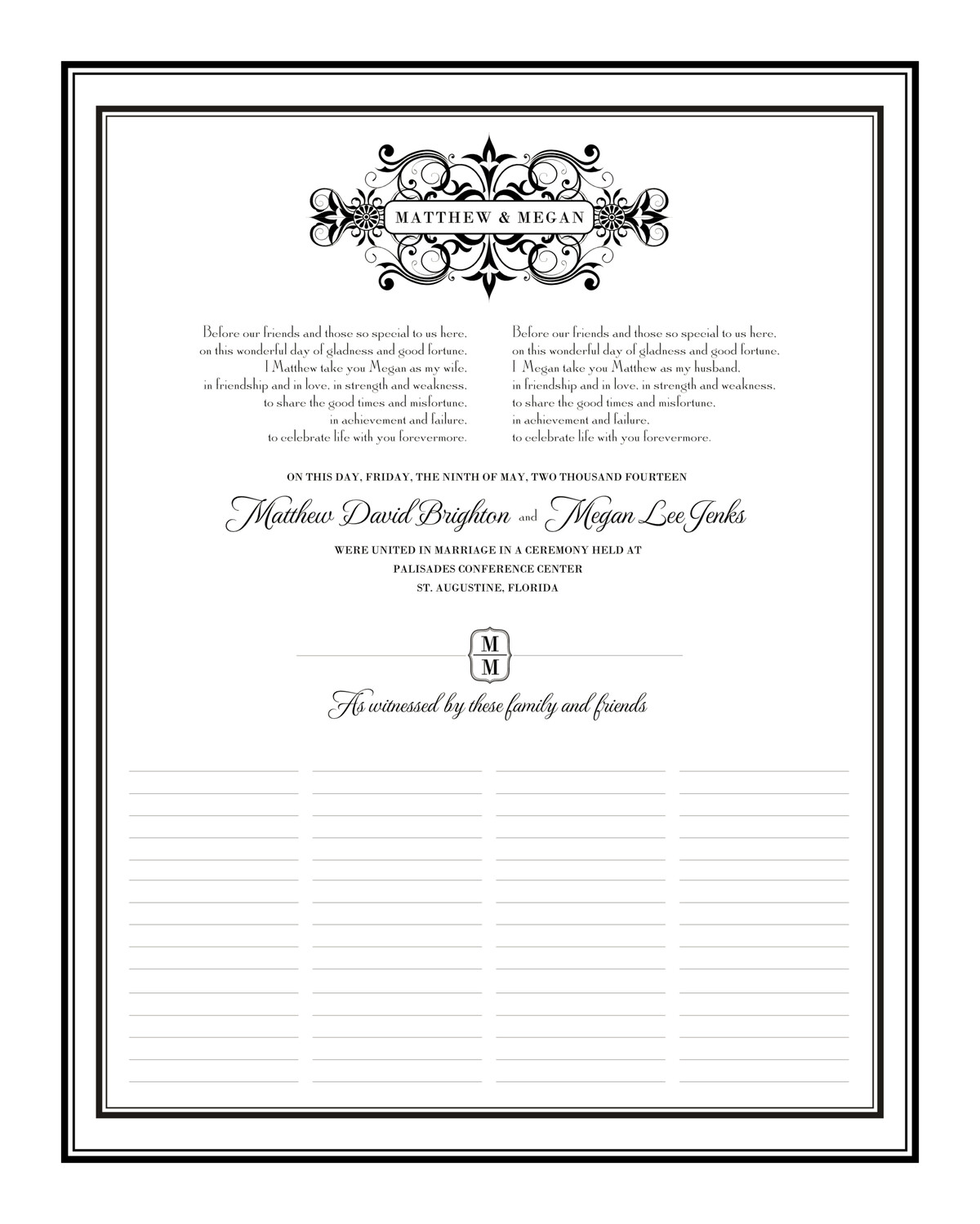 Time Machine Contemporary and Classic Wedding Certificates