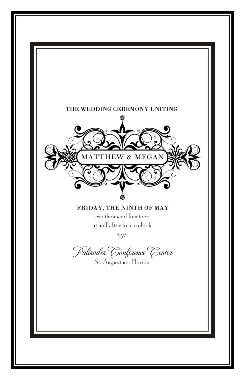 Time Traveler Contemporary and Classic Wedding Programs