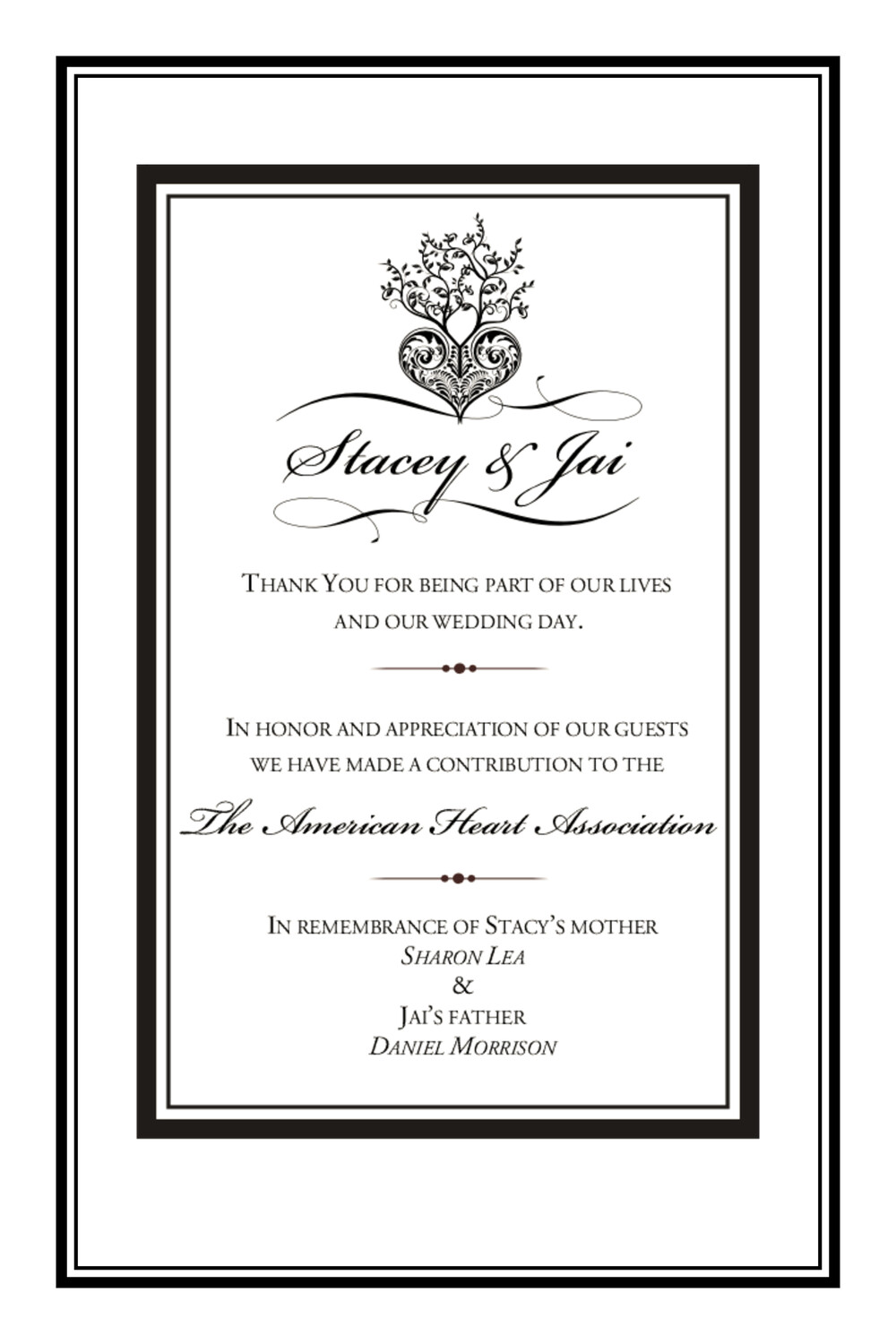 Tree of Life Heart Contemporary and Classic Donation Cards