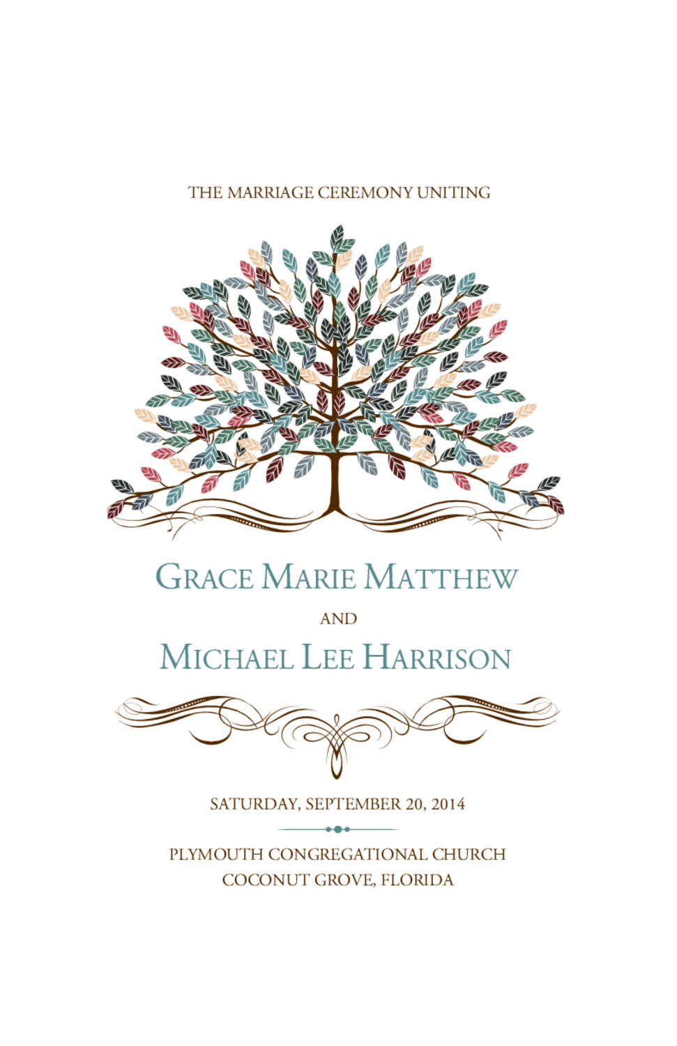 Arbor Day Autumn/Fall Leaves Wedding Programs