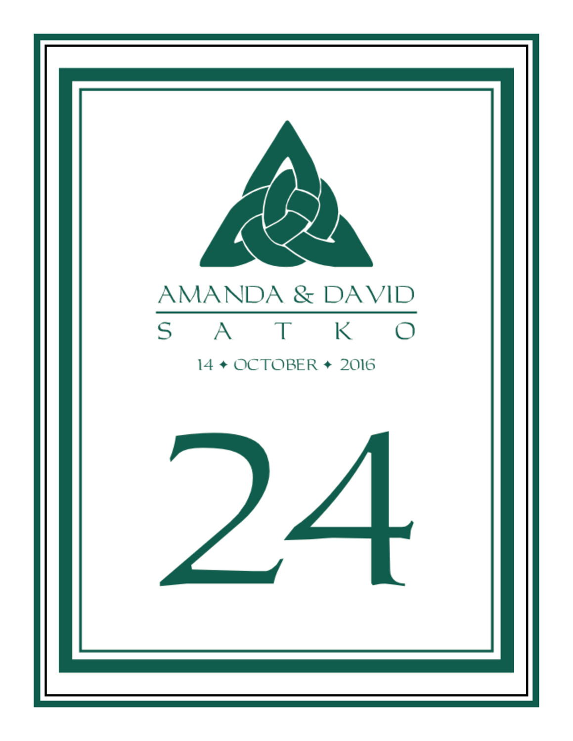 Triquetra 01 Culturally Inspired Table Numbers