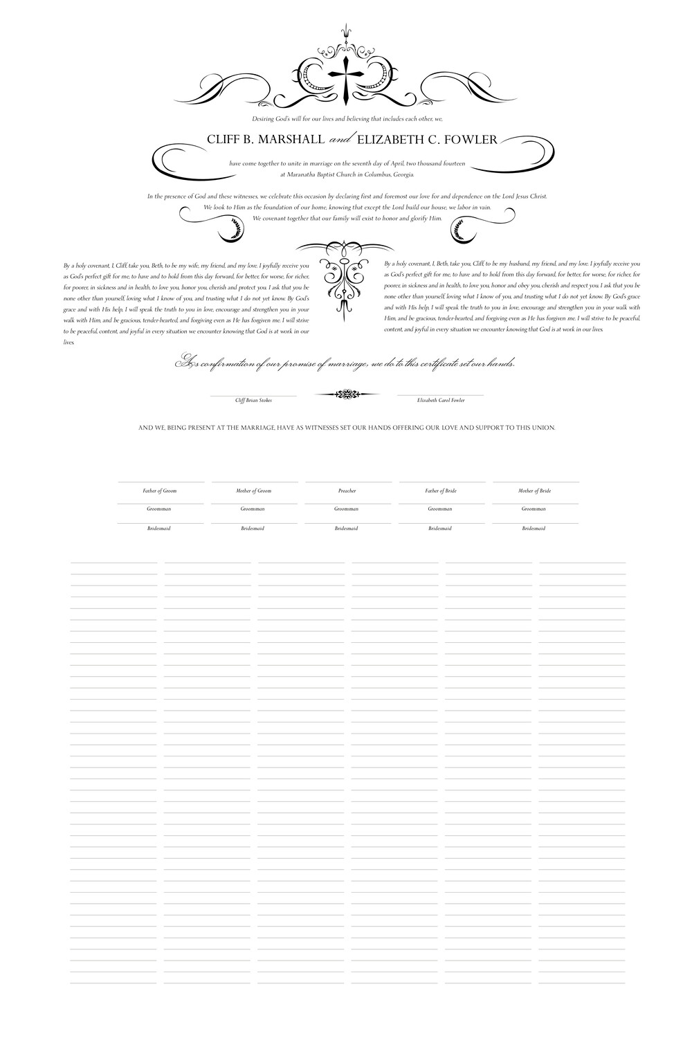 Victorian Classic Contemporary and Classic Wedding Certificates