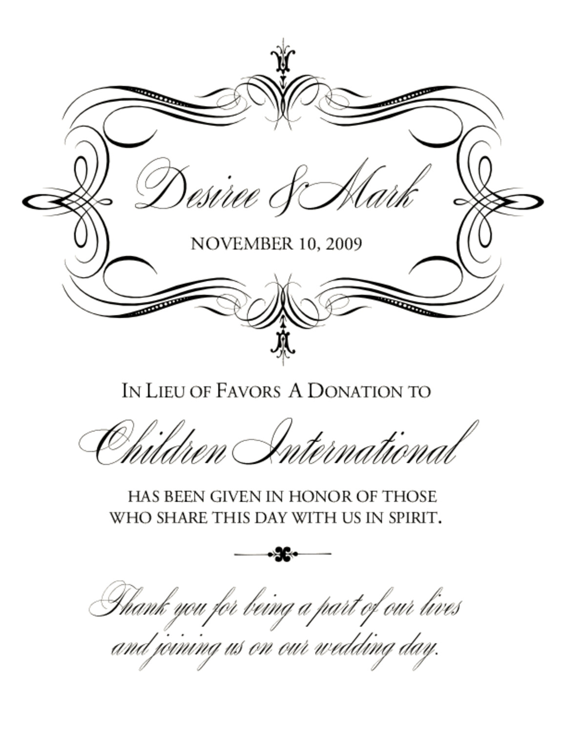Victorian Frame 0081 Contemporary and Classic Donation Cards