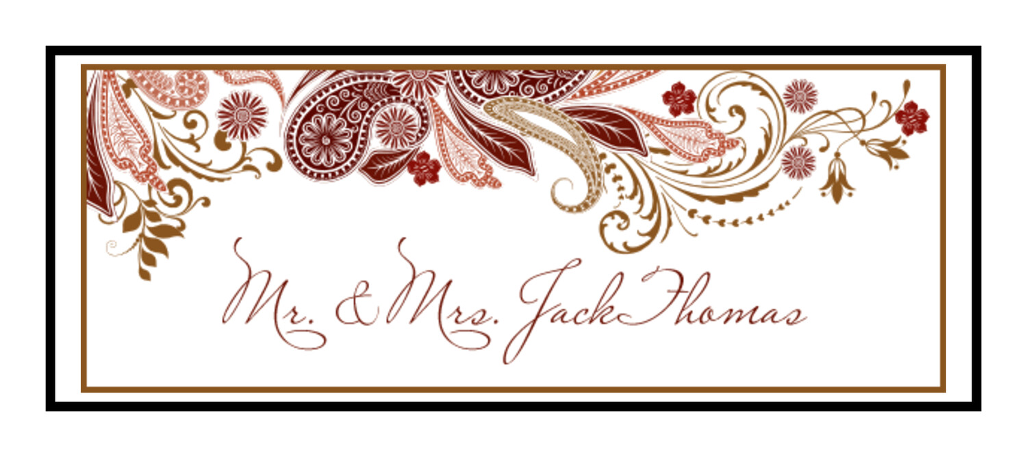 Paisley Garden Contemporary and Classic Place Cards