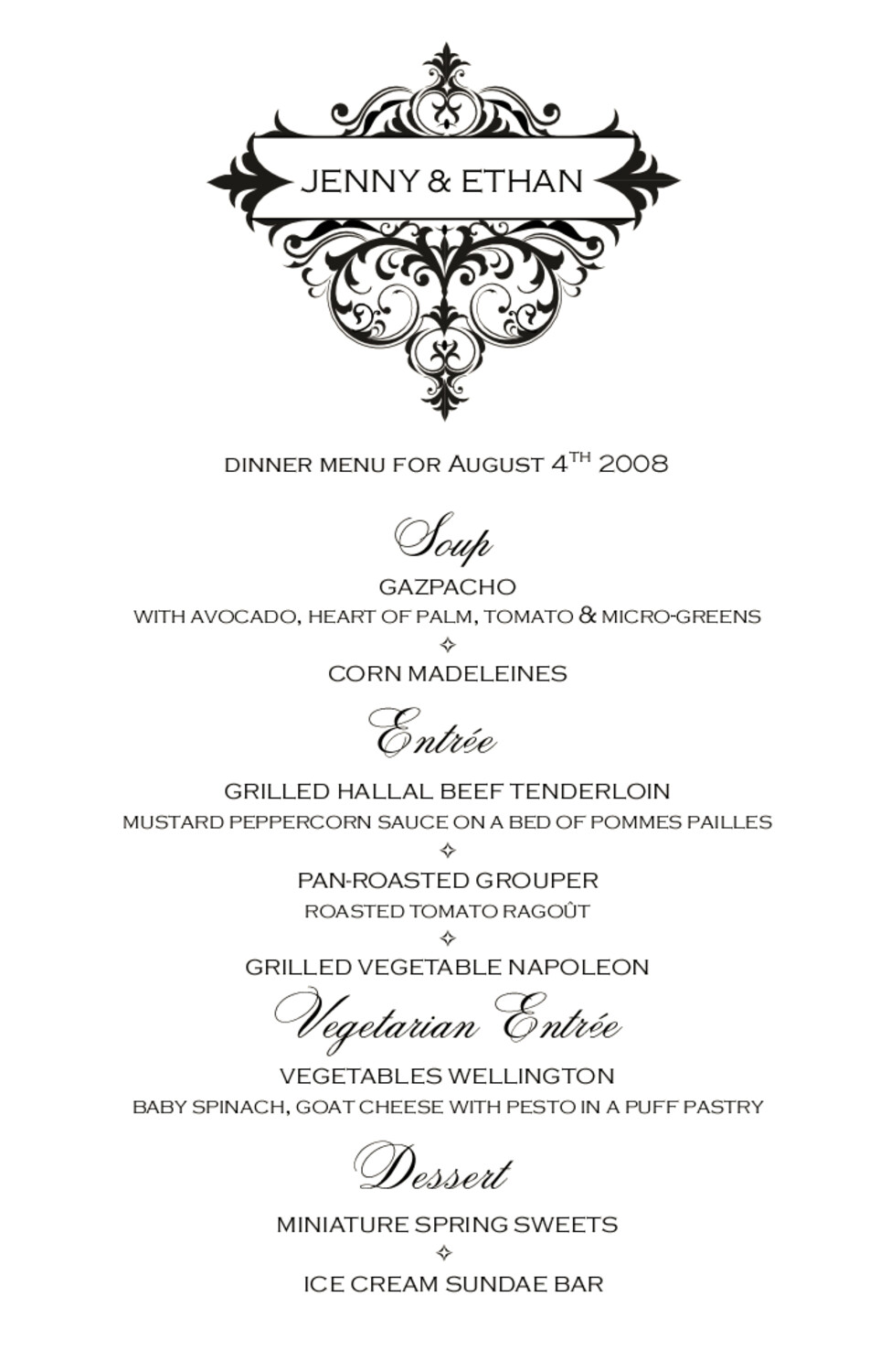 Abbey Cocktail Contemporary and Classic Menus