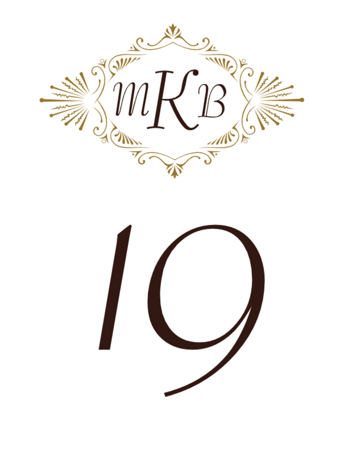 Carmine Tango Monogram Contemporary and Classic Table Numbers