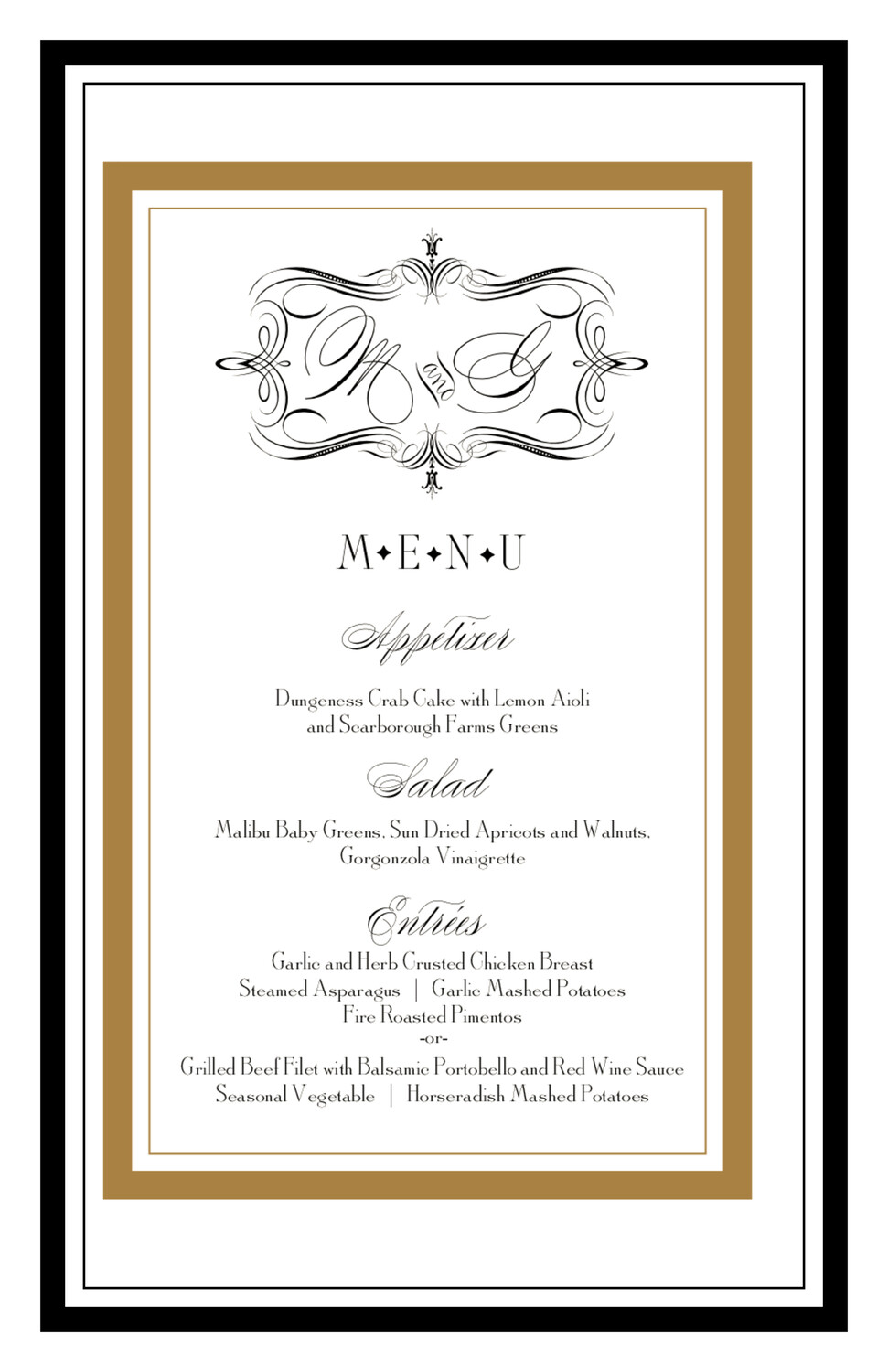 Compendium Monogram Contemporary and Classic Menus