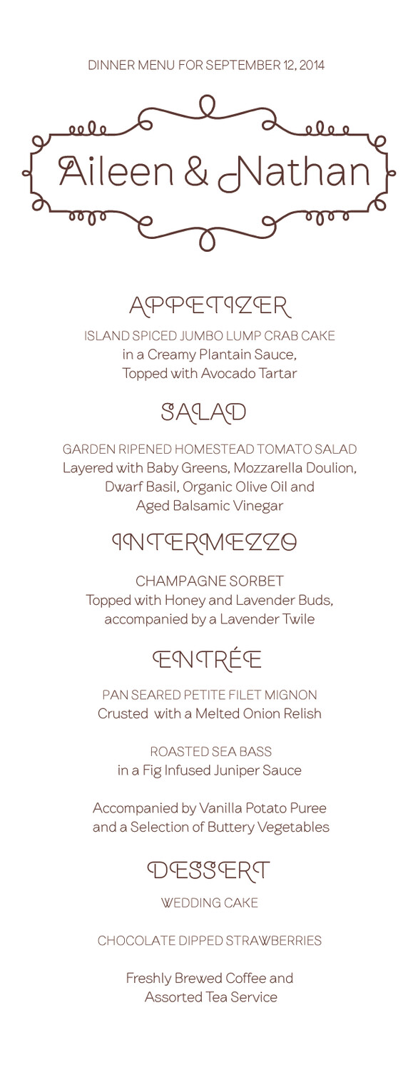 Brownstone Brackets Contemporary and Classic Menus
