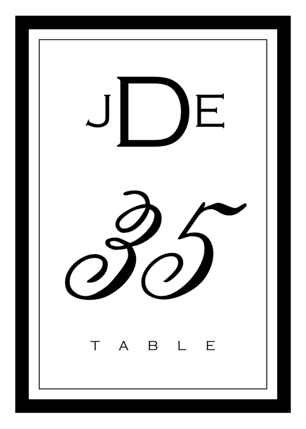 Copperplate Monogram Contemporary and Classic Table Numbers