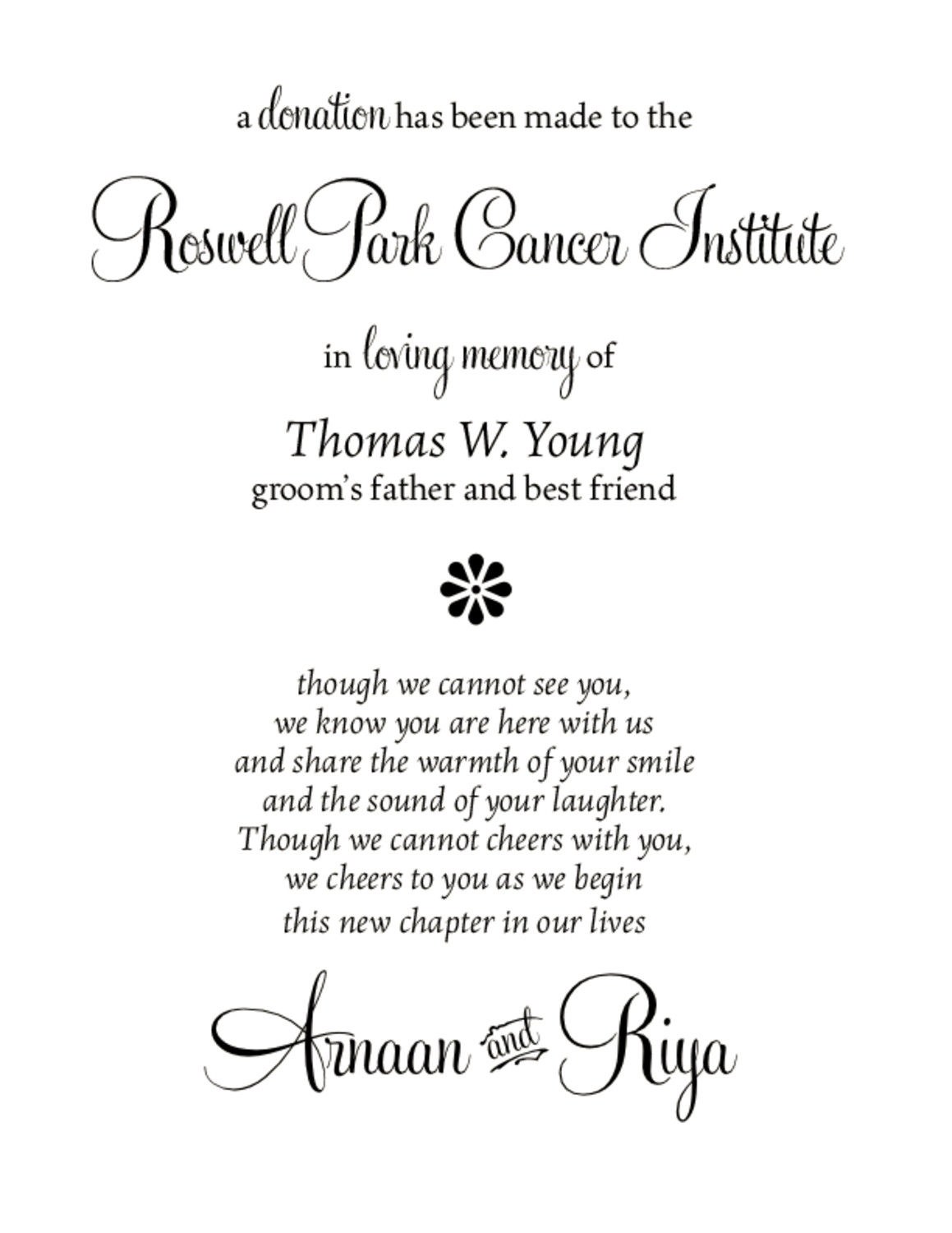 Feel Script Monogram Contemporary and Classic Donation Cards