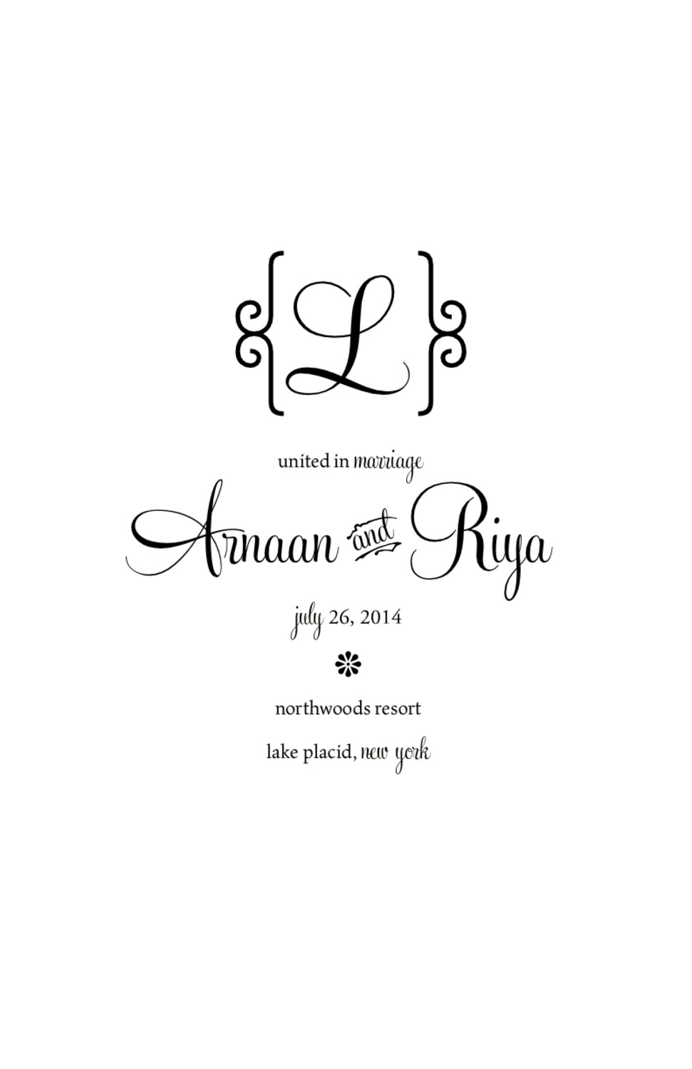 Feel Script Monogram Contemporary and Classic Wedding Programs