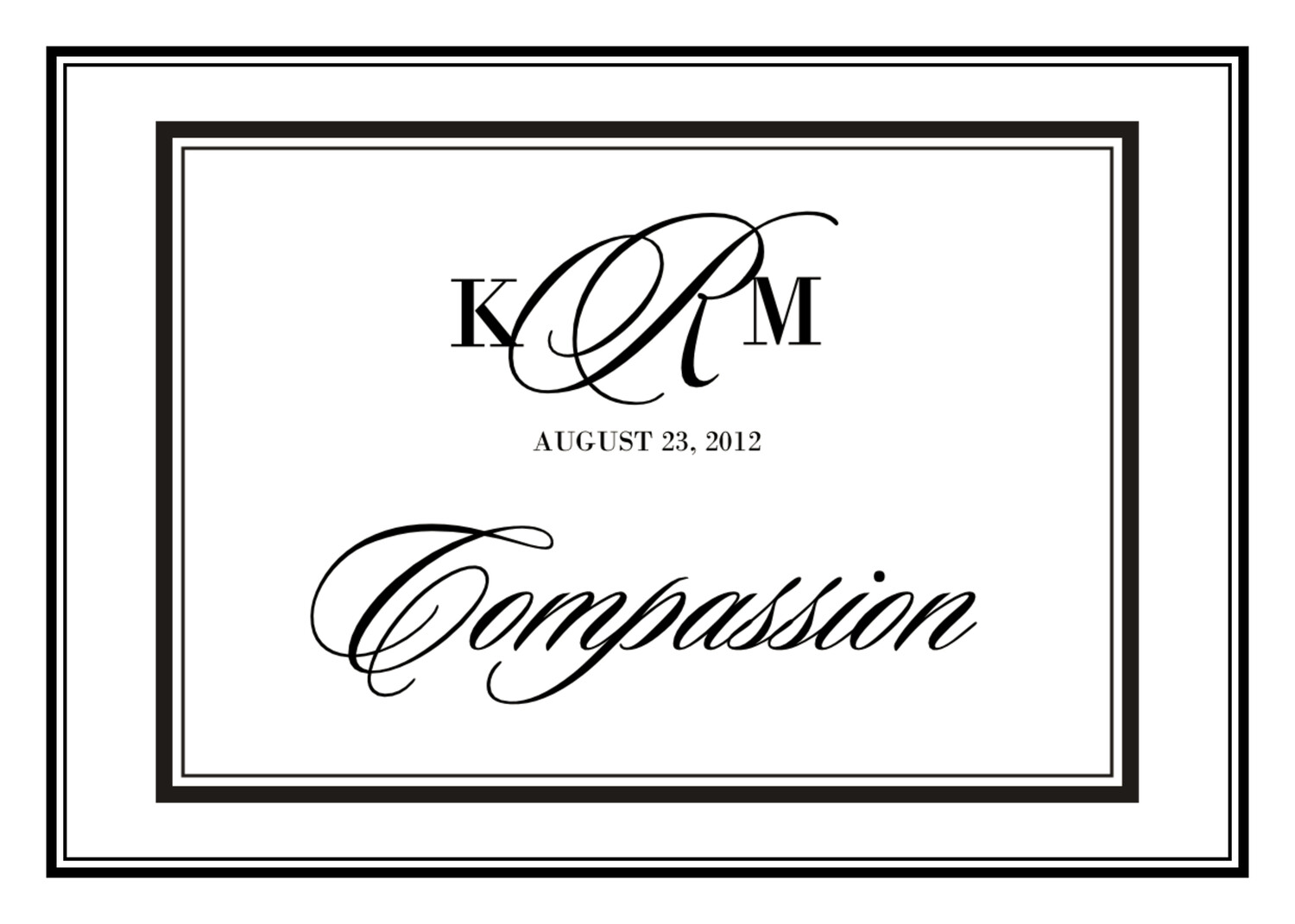 Sloop Monogram Contemporary and Classic Table Names
