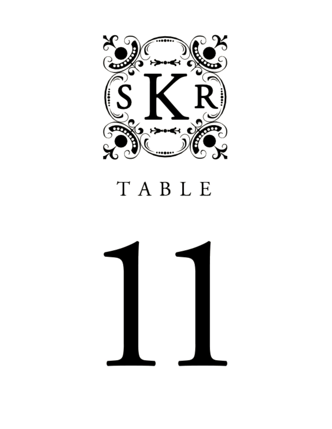 Your Highness Contemporary and Classic Table Numbers