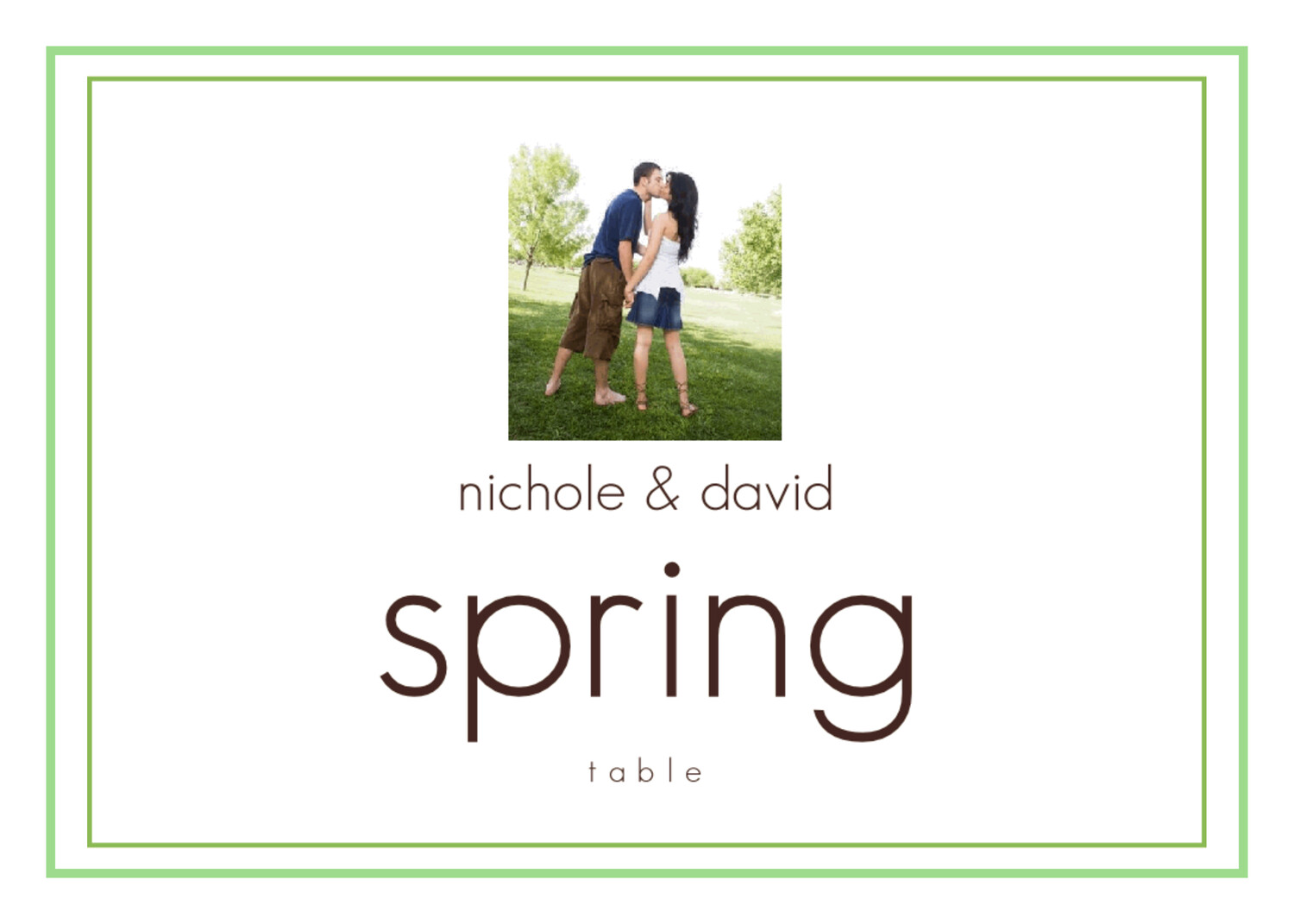 Springtime Fancy Photo Table Names
