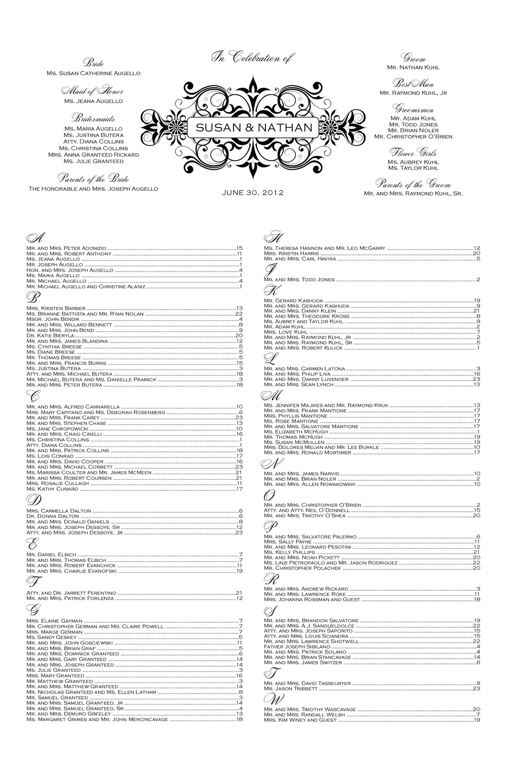 Time Machine Contemporary and Classic Wedding Seating Charts
