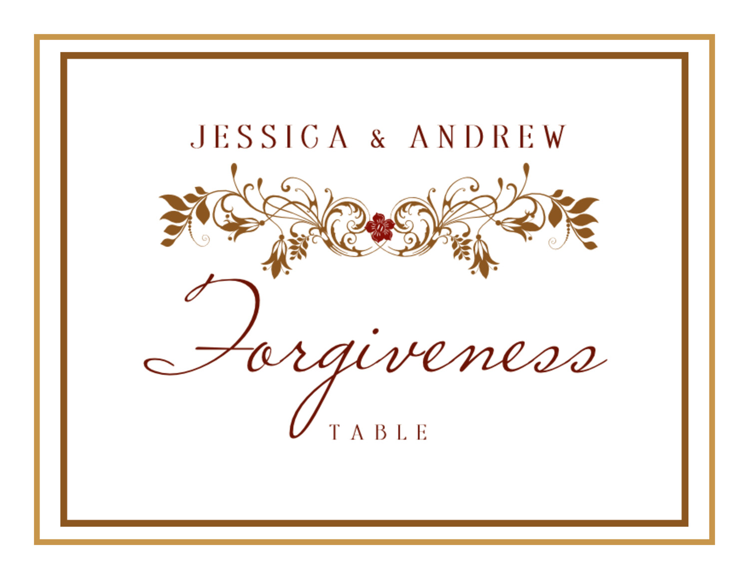 Paisley Garden Flourish Contemporary and Classic Table Names
