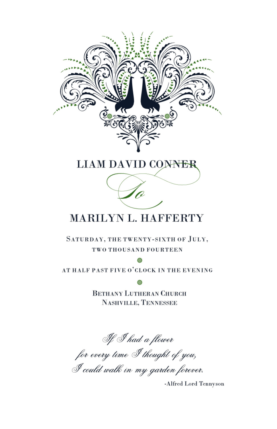 Passionate Peacock Birds and Butterflies Wedding Programs