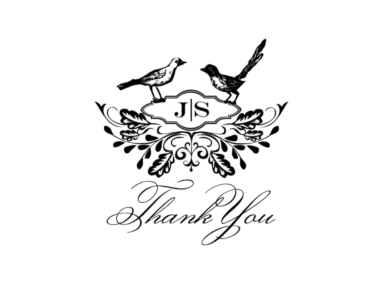 Woodcut Birds Birds and Butterflies Thank You Notes