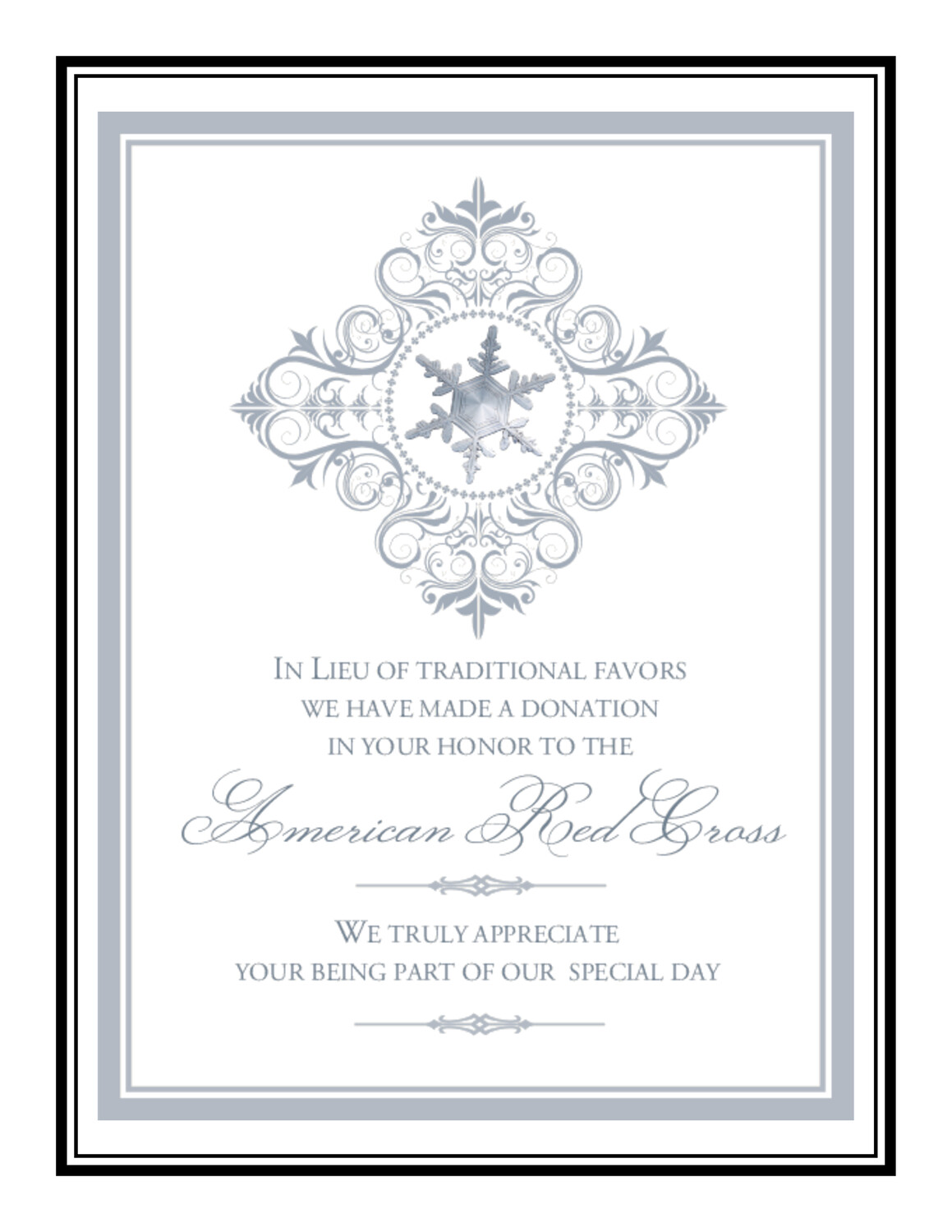 Snowflake Pattern 07 Winter, Snowflake, and Holiday Donation Cards