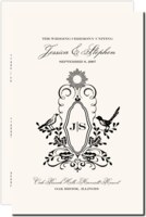 Woodcut Birds Wedding Program